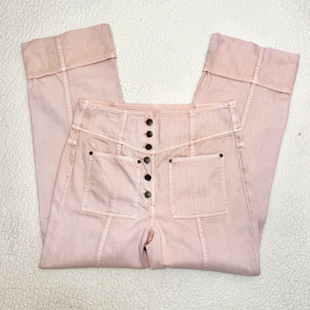 Ulla Johnson Marlowe Denim Pants High Waist Wide Leg Jeans Sweetbriar Rose 10 - Picture 9 of 9